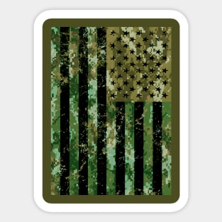 Army Camo American Flag Sticker